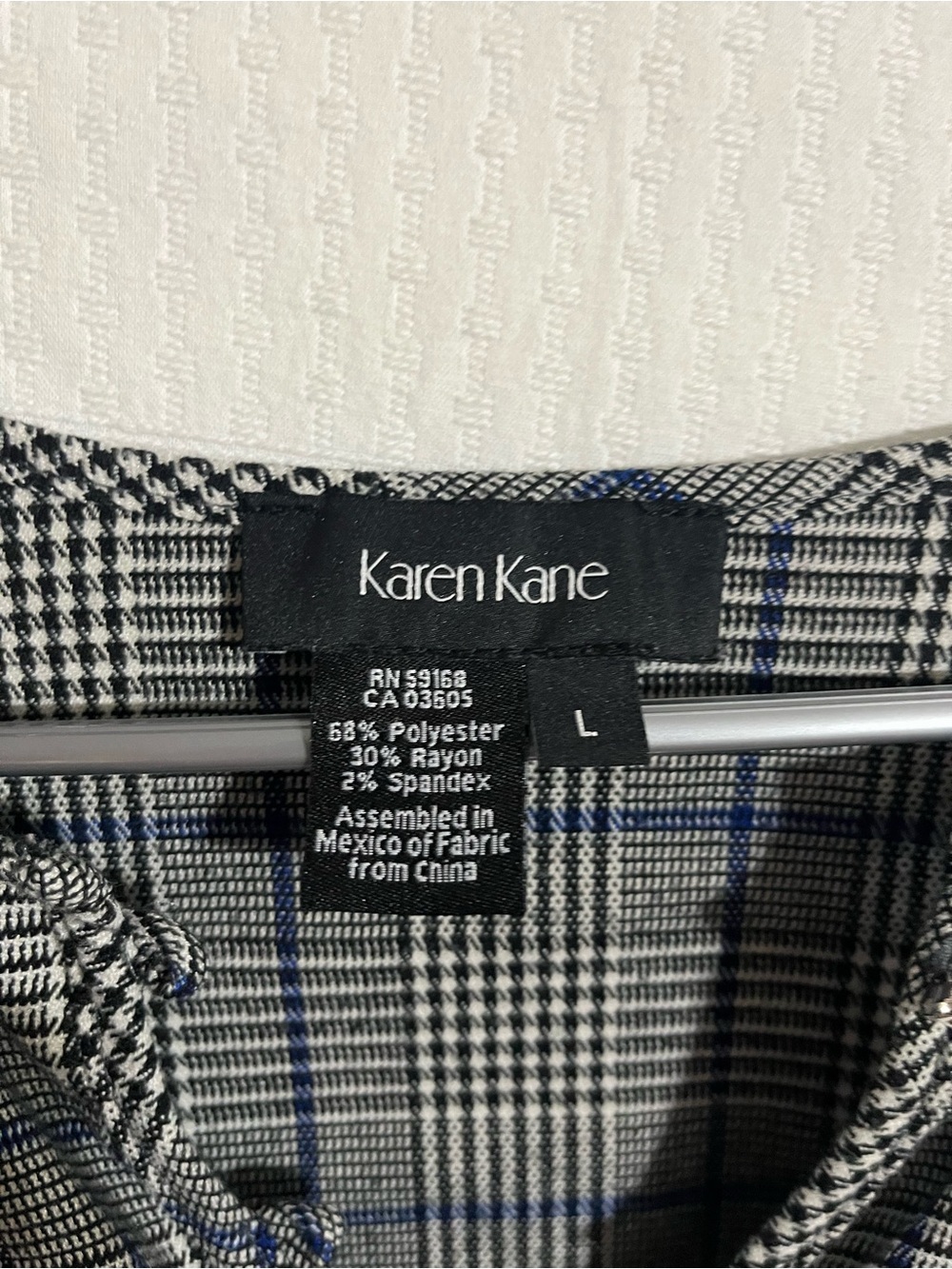 Karen Kane Navy & White Plaid V-Neck Tunic - Picture 3 of 5